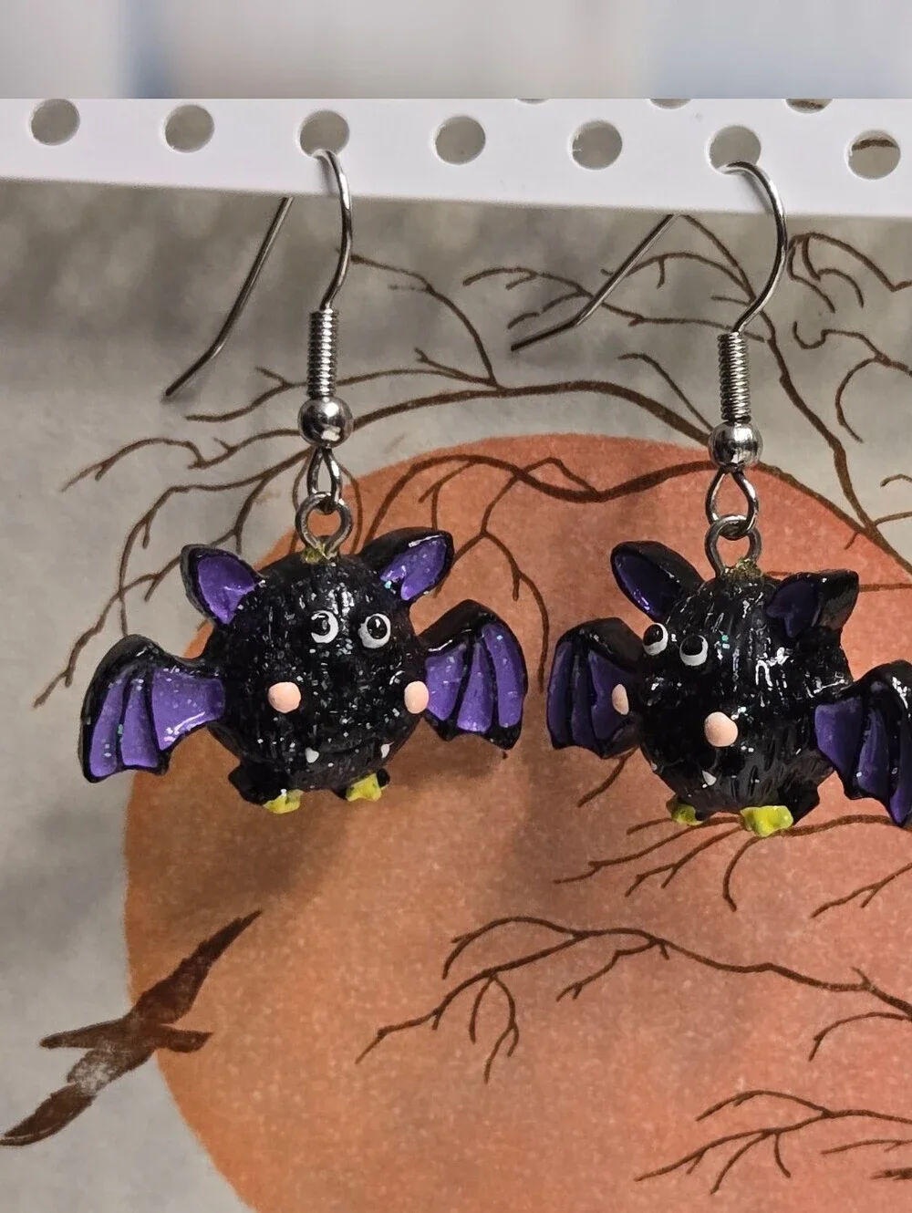earrings playful black